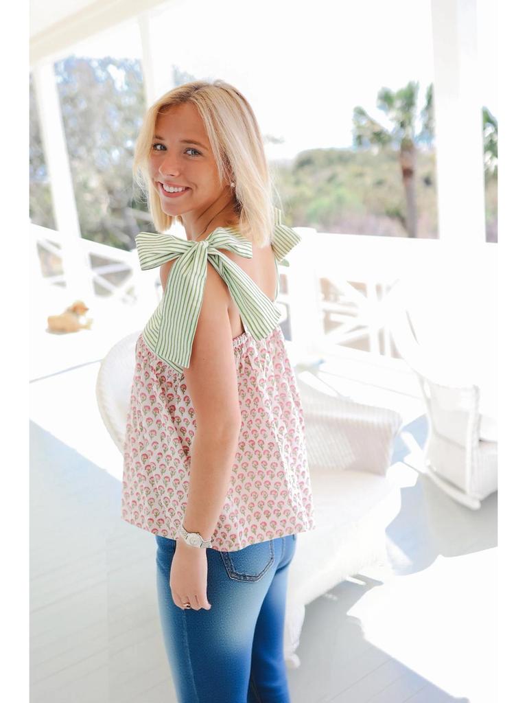 New Style Women's Sleeveless Tie-up Printed Camisole for Spring/Summer