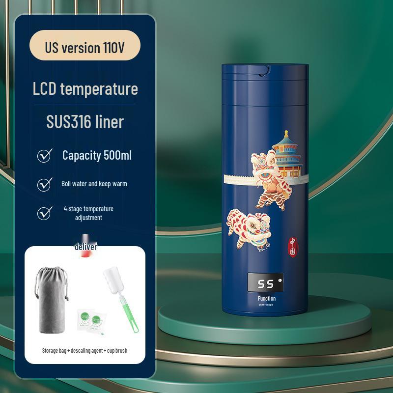 110V Portable Electric Kettle with Temperature Control - US Version, Office & Travel Friendly, Fahrenheit Display