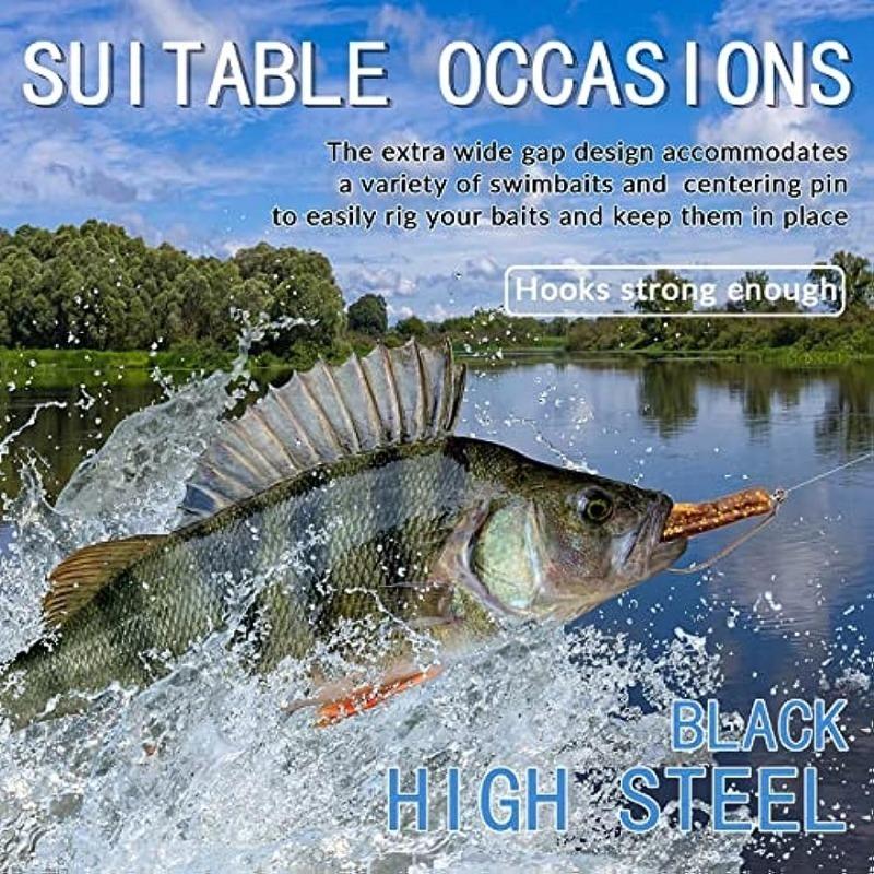 25pcs Fishing Hooks Twistlock Hooks Weighted Bass Hooks Swimbait Hooks for Soft Plastics Worm Hooks Saltwater Freshwater