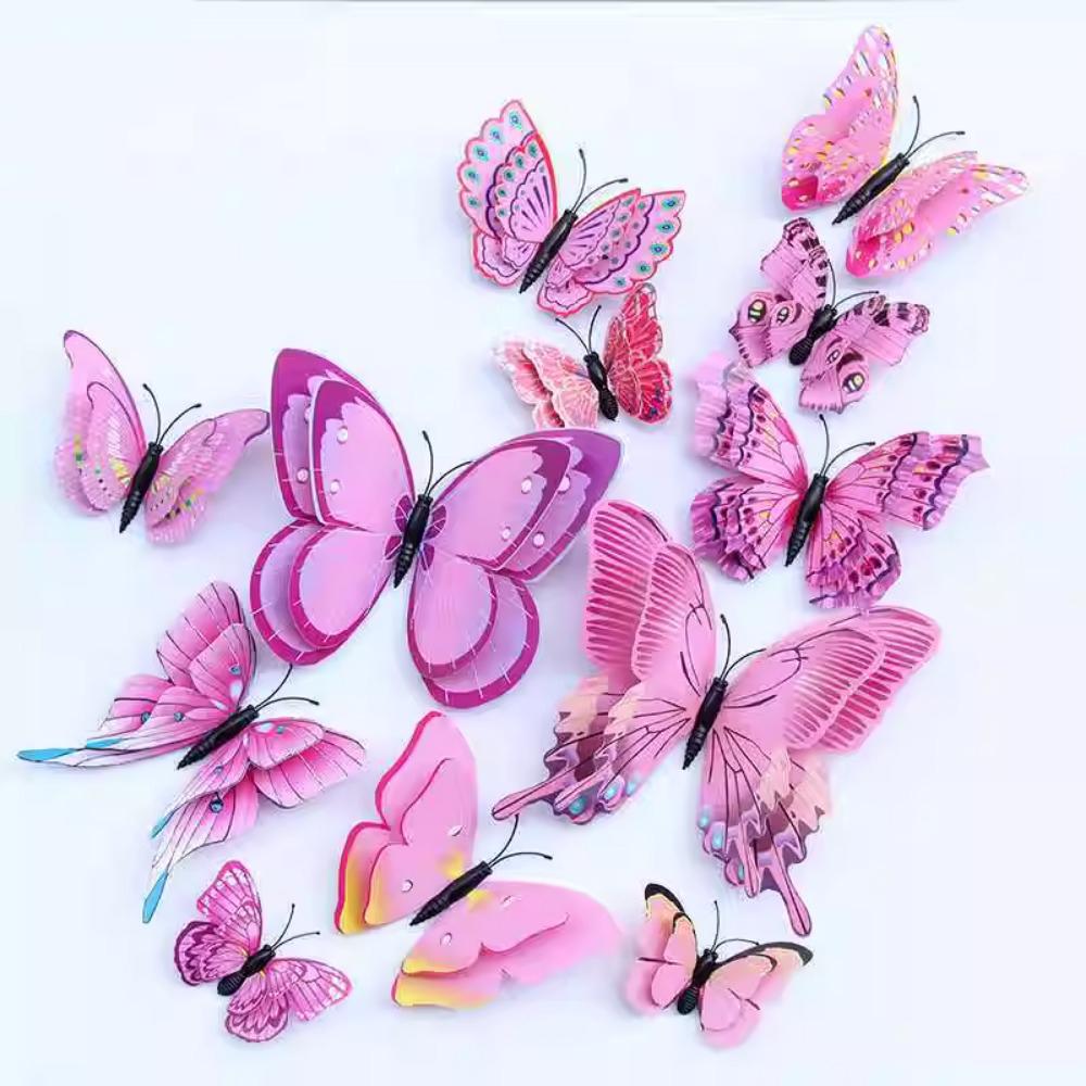 3D Stereoscopic Artificial Butterfly Living Room Decoration Wall Stickers Bedroom Wedding Decor Kindergarten Creative Stickers