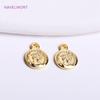 8mm 14K Gold Plated Tiny Coin Charms With Queen Avatarm,Brass Metal Round Coin Charms For Bracelet Making Accessories Wholesale