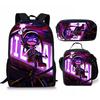 Hip Hop Youthful Novelty Murder Drones 3D Print 3pcs/Set Student Travel Bags Laptop Daypack Backpack Lunch Bag Pencil Case