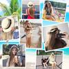 Straw Hat Women Summer Hat Beach Ladies Casual Flat Brom Bowknot Panama Hat Breathable FashBreathable Fashion Sun Hats For Women