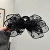 1Pc Light Luxury Multi-layer Lace Bow Grab Clip Large Shark Clip Bridal Headdress for Wedding Banquet Holiday Party Decoration