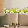 Grüne Grasblumen Wandeck-Aufkleber, Frühlings-Wildblumen Fußleisten Wandaufkleber für Schlafzimmer Wohnzimmer