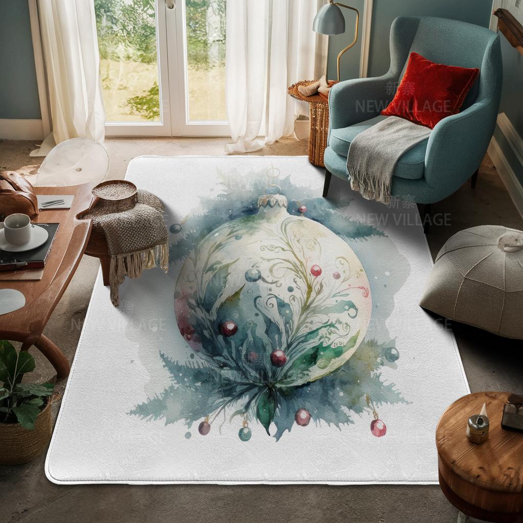 House Entrance Carpet Home Door Mat Living Room Bath Foot Bathroom Non-slip Water Absorption Rugs Bath Merry Christmas Winter