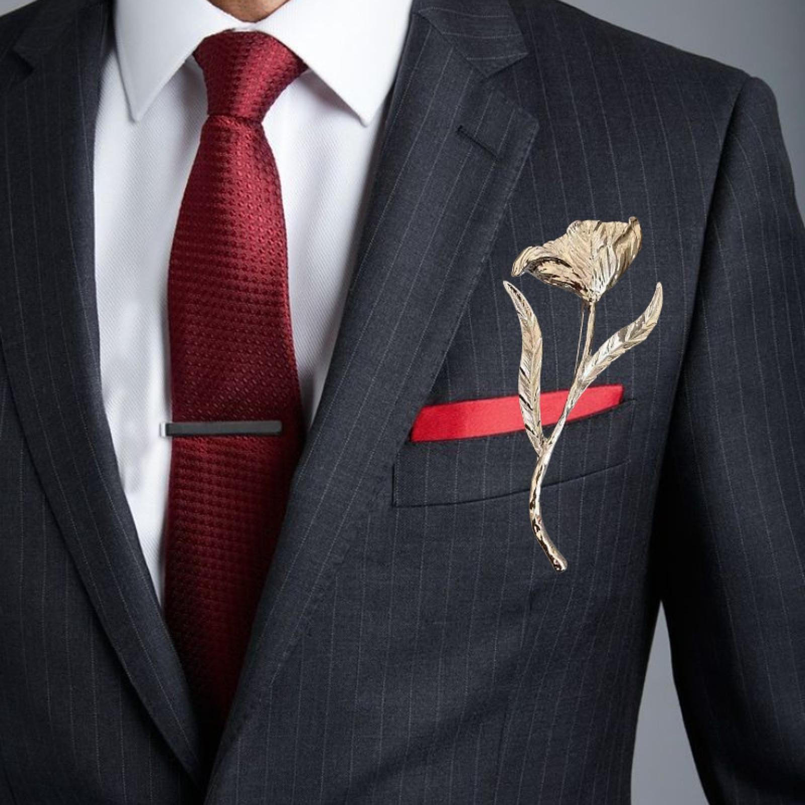 

Large Big Flower Metal Brooch Corsage Pin Unique Fashion Statement for Women Men Wedding срібний