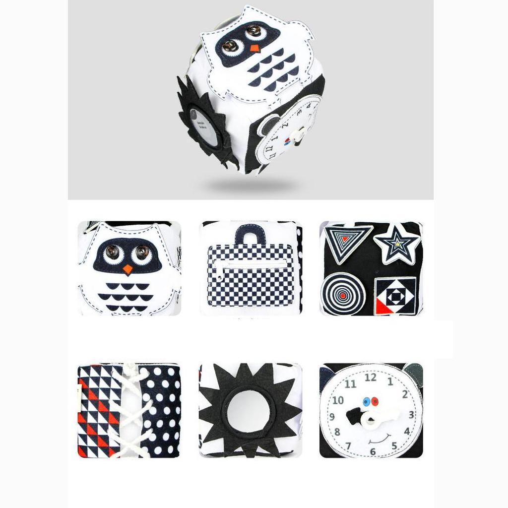 Výuková hračka pro děti Cubic Activity se zipy, západkami, přezkami, tkaničkami, patentkami, knoflíky a dalšími – ideální pro batolata doma, v letadle, v autech nebo na cestách