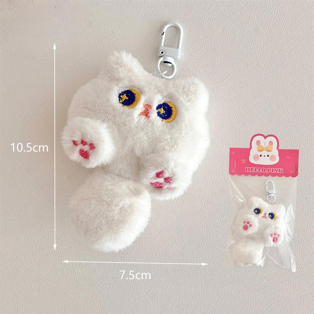 Cute Plush Cat Doll Pendant Key Chain Girls Backpack Stuffed Keychain Soft Toy Couple Bag Kawaii Keychain Decorative Gifts