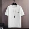 Summer Men's  Suit Casual Solid Color Waffle T-Shirt and Shorts Set