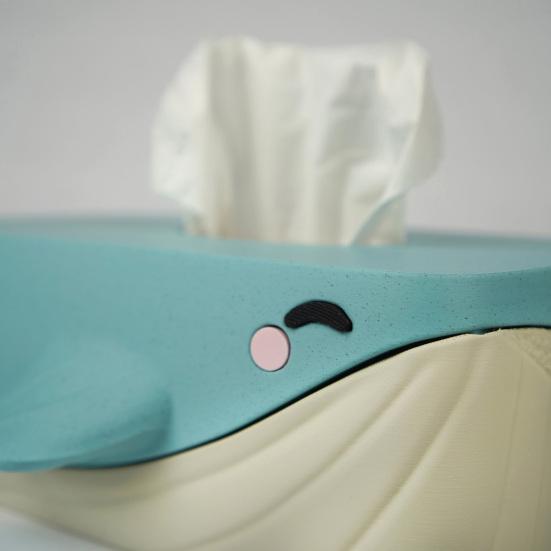 Tissue Box Cover Large Capacity Easy To Install Creative Whale Shaped 3D Printed Tissue Case Paper Holder