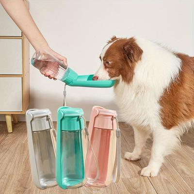 550ml/19oz Borraccia Pieghevole per Cane Gatto, Dispenser d'Acqua Portatile in Plastica per Animali Domestici da Esterno, Bollitore d'Acqua Antigoccia con Cordino