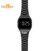 Electronic LED Display Watch: Battery Operated, Touchscreen, Square Steel Band - Perfect for Men, Women, and Students