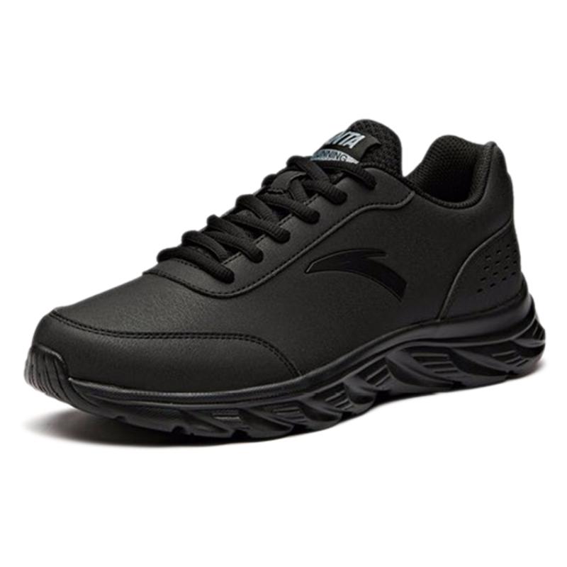 Anta Fabric Cushioning Slip Resistant Abrasion Resistant Lightweight Low top Casual Running Shoes Men's Black Sneakers 91835529-6