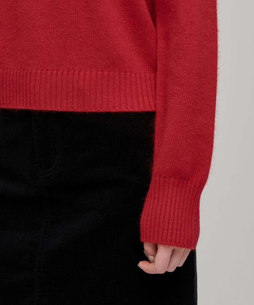 MUSINSA STANDARD WOMAN Women'S Angora Blend Crew Neck Knit [Red]