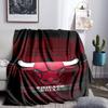 Chicago Neon Cityscape Throws Blanket Flannel Blankets Plush for Couch Bed Gifts for Men Women Travel picnic blanket Christmas fan gifts