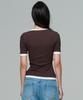 ERA Women Boat Neck Double Layer Slim Rib T - Toasted Cream