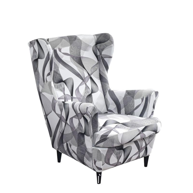 Стрейч Чехол на Кресло с Ушами 2 шт. Принтованные Чехлы на Кресло с Ушами Спандекс Ткань Чехлы на Диван для Гостиной Спальни