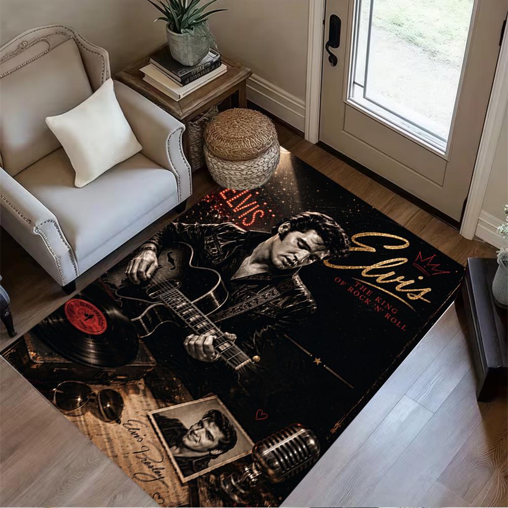 Elvis Presley: Tappeto Leggenda Rock 'n' Roll Adatto per Cucina Sala Giochi Corridoio Soggiorni Tappeto Antiscivolo Arredare Uffici