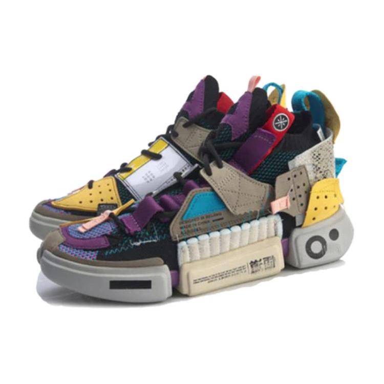 Li Ning Sfs Sample For Sale Fashion Trend Slip Resistant Abrasion Resistant Mid top Vintage Basketball Shoes Women's AGBQ066-2