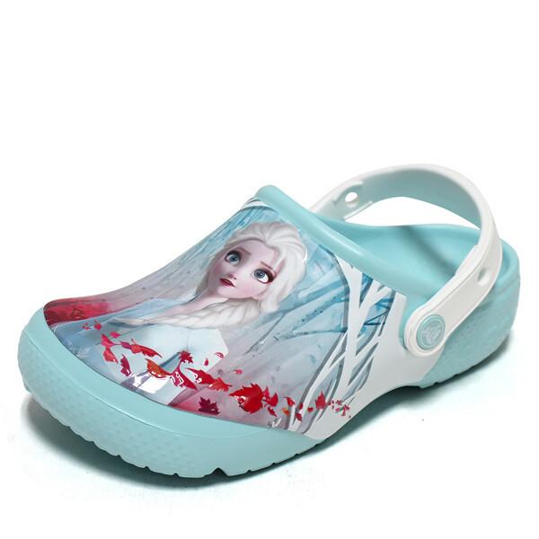 Crocs Kids Fun Wrap Frozen 2 Clogs Sandals Ice Blue Kids Junior Toddler Elsa Frozen Shoes