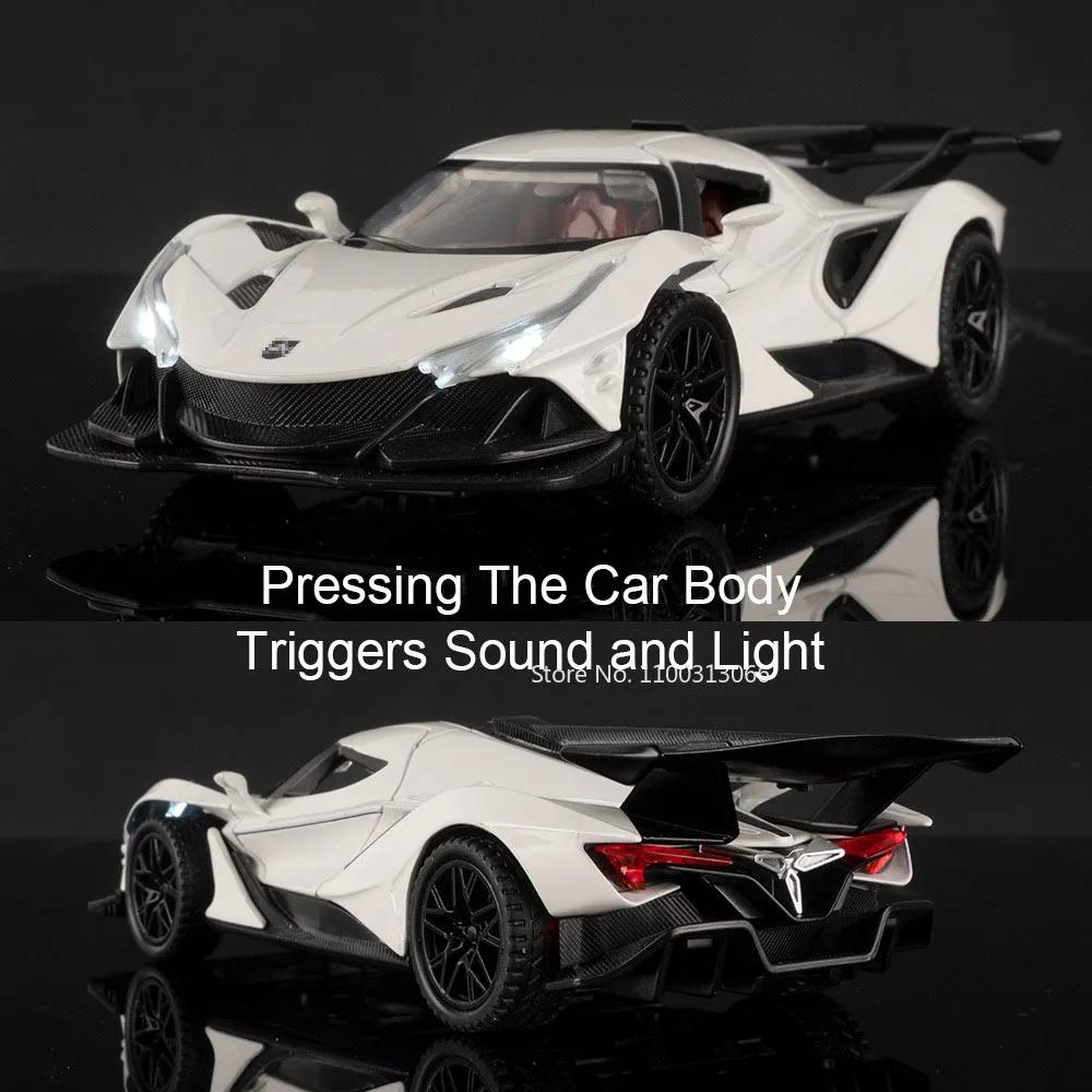 1:32 Apollo IE EVO Alloy Diecast Toys Cars Models Wheel Pull Back Miniature Sports Car Rubber Tires Vehicle Educational Toys