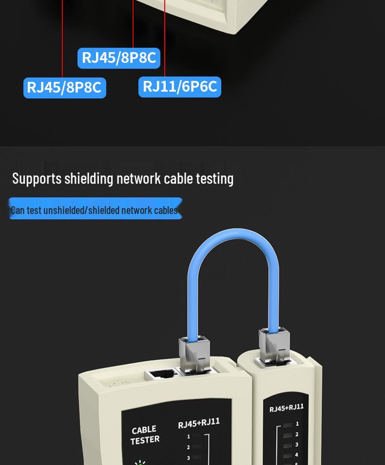 Multi-Function Gigabit RJ45/RJ11 Network Cable Tester
