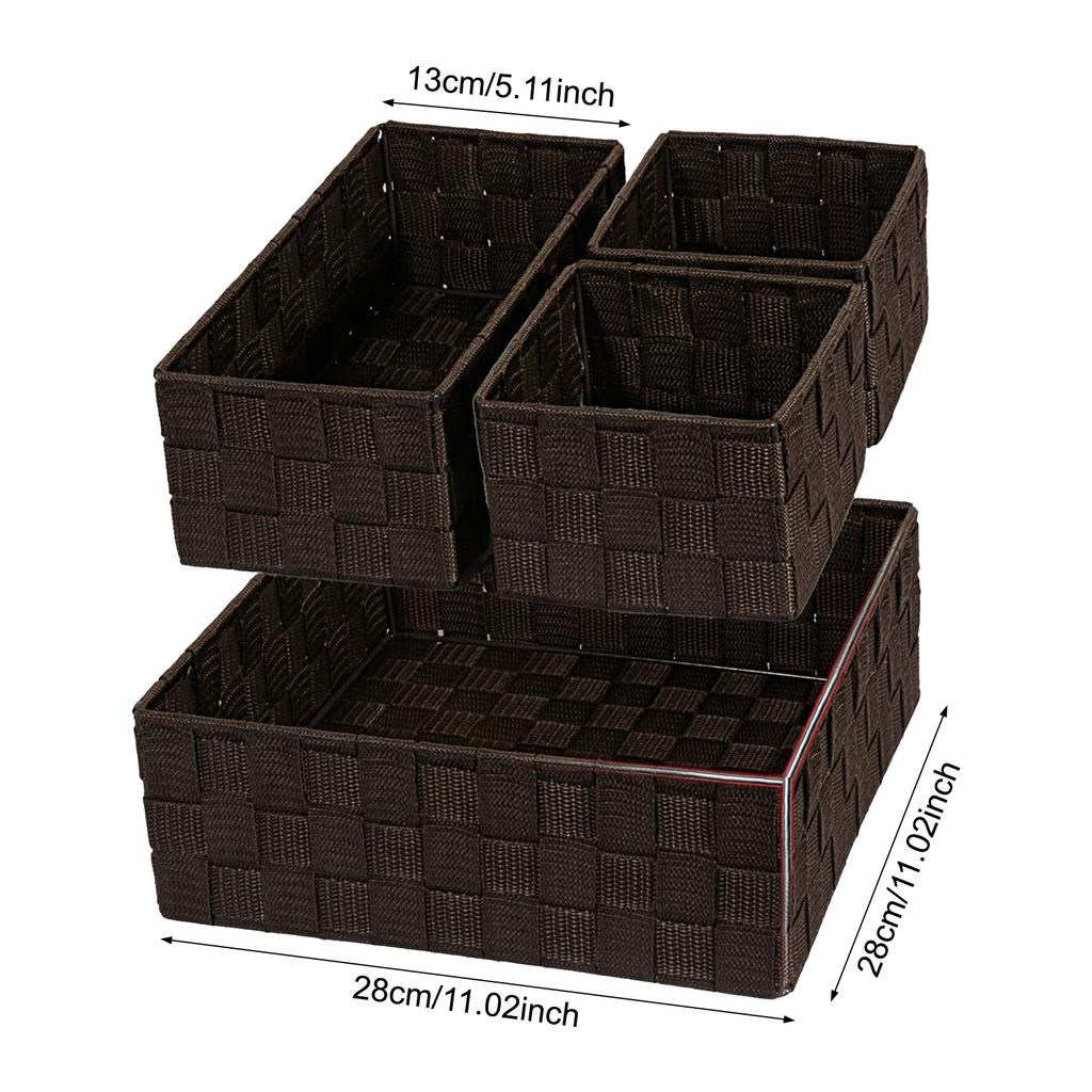 Aufbewahrungskörbe Handweberei Multifunktionale Aufbewahrungsbox Platzsparend Polypropylenband-Box Desktop Büro Aufbewahrungsboxen