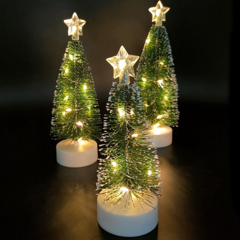 Mini Künstlicher Weihnachtsbaum Helles LED-Licht Bastelartikel Wohnzimmer Schlafsaal