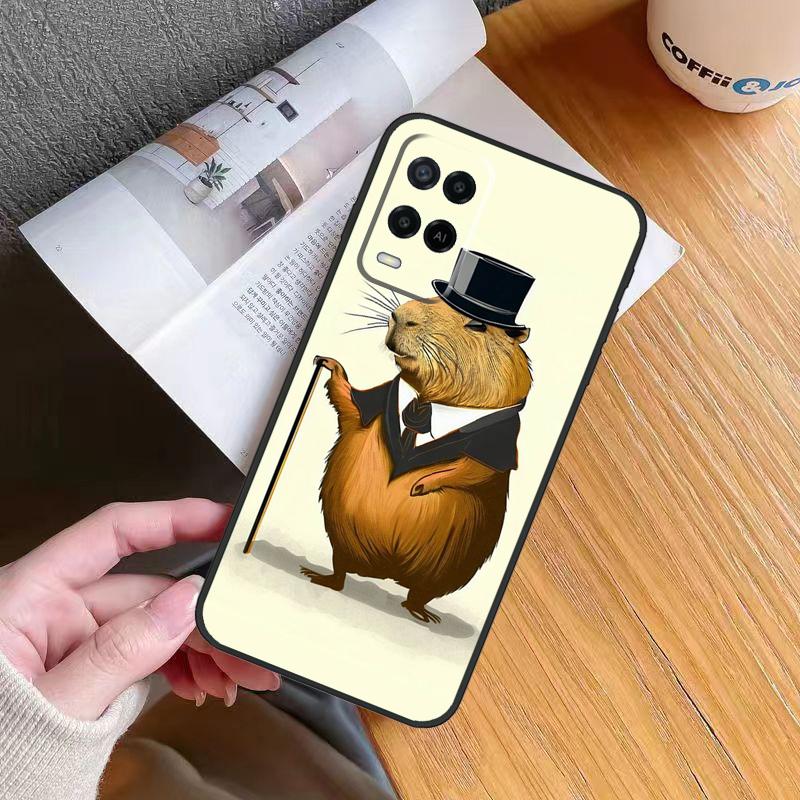 Cartoon Capybara Case For Oppo A6 A5 Pro A57 A17 A78 A54 A74 A94 A76 A16 A96 A18 A40 A60 A80 A38 A58 A98 A15