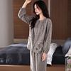 Pajamas women spring and autumn autumn pure cotton long-sleeved mother autumn cotton middle-aged large-size cardigan loungewear set