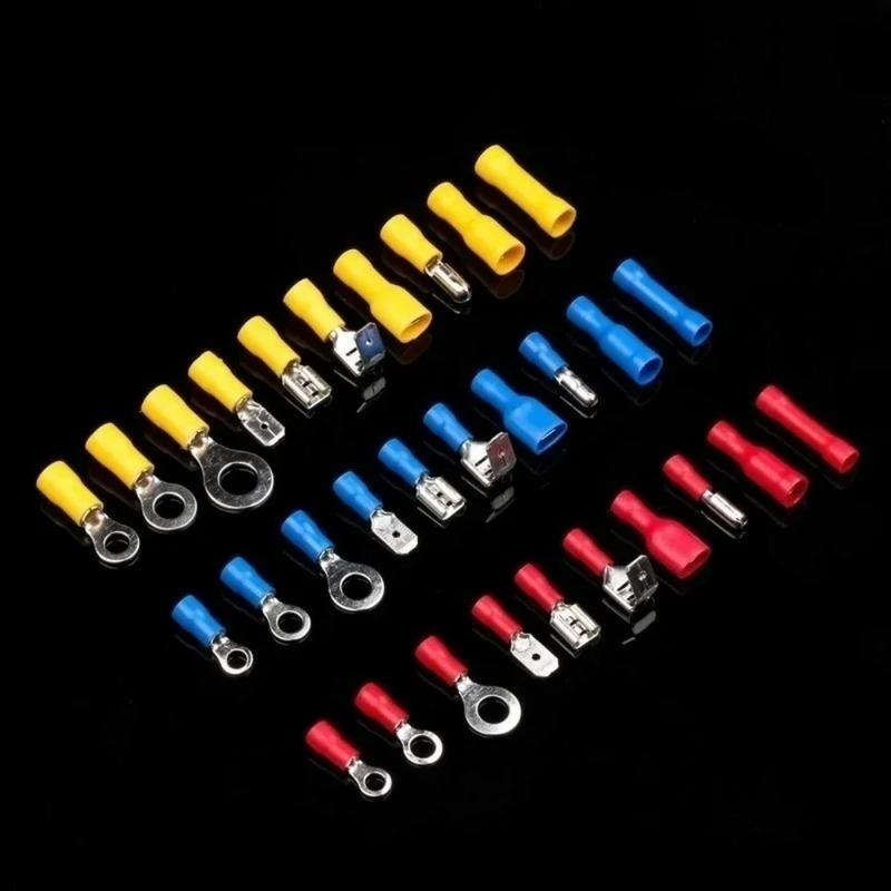 100/280/300/480PCS Insulated Cable Connector Wire Crimp Spatula Butt Ring Fork Kit Ring Lug Rolled Terminal Kit