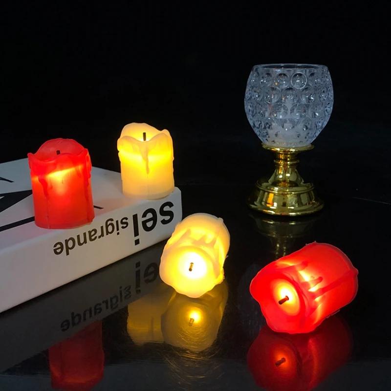 LED Candle Button Battery Lamp Flameless Flashing Tea Light Simulation Home Wedding Birthday Party Festival Decoration Candles