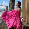 2025 Summer French-Inspired Socialite Puff A-line Spaghetti Strap Beach Dress