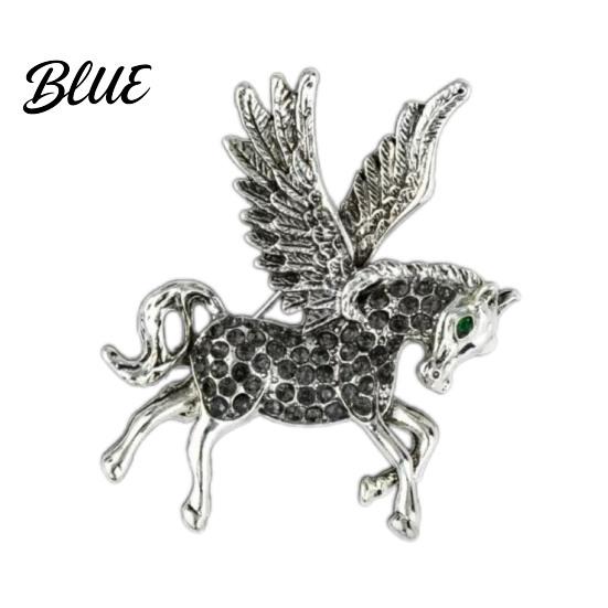 Wear-resistant Winged Horse Pin Flying Brooch Rhinestone Lapel Sparkling Retro