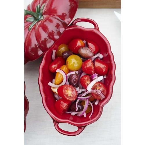 Staub Ceramic Tomato Cocotte, 12cm, Cherry, Heat-Resistant, Microwave-Safe (Official Japanese Product) 40511-855