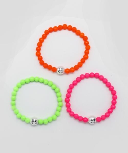 Bonbeau Pearl Smile Fluorescent Neon Acrylic Ball Bracelet