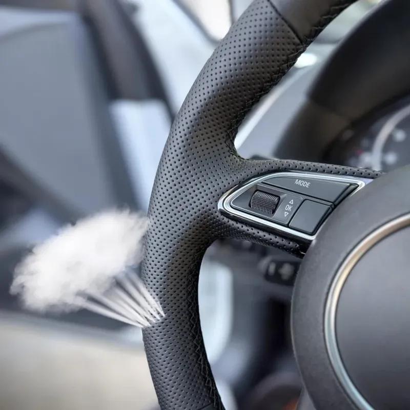 Customized Car Steering Wheel Cover C-Class Kompressor 2001-2006 Non-Slip Car Hand-sewn Steering Wrap For Mercedes-Benz W203