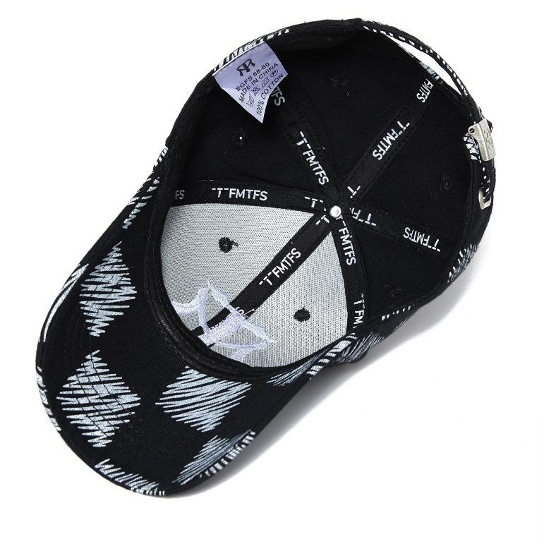 Hot Spring and Autumn Hat Men's Embroidery Letter Plaid Baseball Cap Big Head Circumference Peaked Cap Women