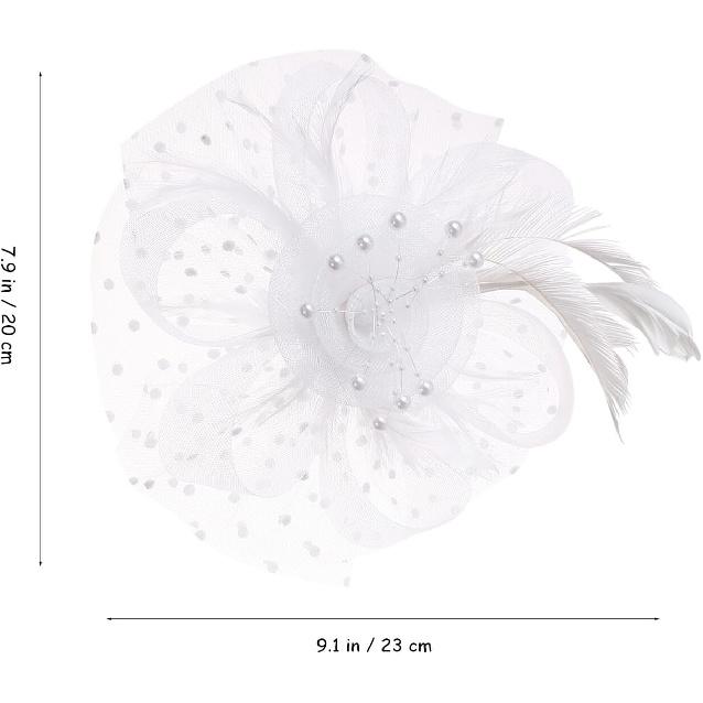 SOIMISS Lightweight Mesh Headpiece with Veil for Women, Tea Party Hair Accessory, Bridal Hair Ornament for Weddings and Special Occasions White