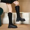 Platform Thick Heels Women Knee High Boots Fashion Stretch Slim Long Booties Street Style Winter Design Shoes  De Mujer