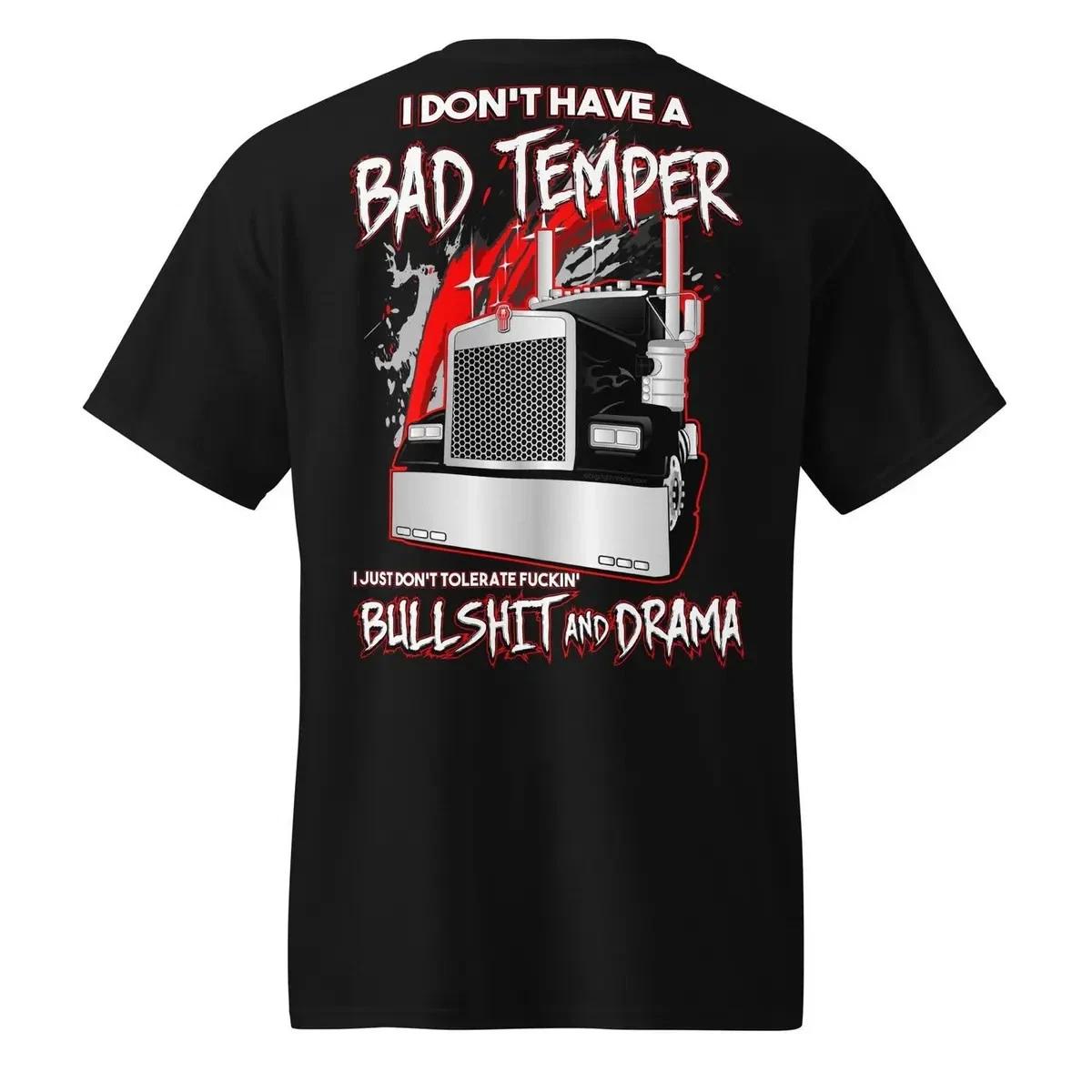 Bad Temper Trucker Funny Semi Truck Driver Graphic T-Shirt XS