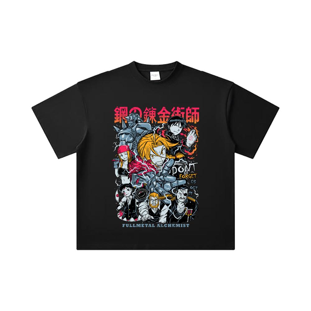 260 GSM Double Yarn 32 Count 100% Cotton Fullmetal Alchemist V1 Print Unisex Heavy Cotton T Shirt