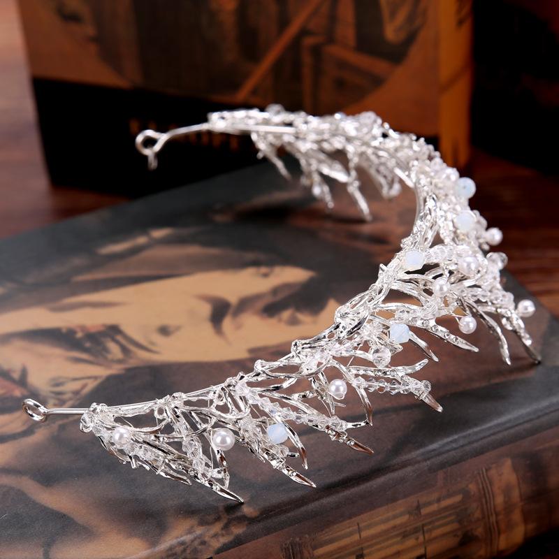 Gothic Crown Headband For Bride Tiaras Queen Vintage Crystal Crown Rhinestone Bridal Wedding Hair Jewelry