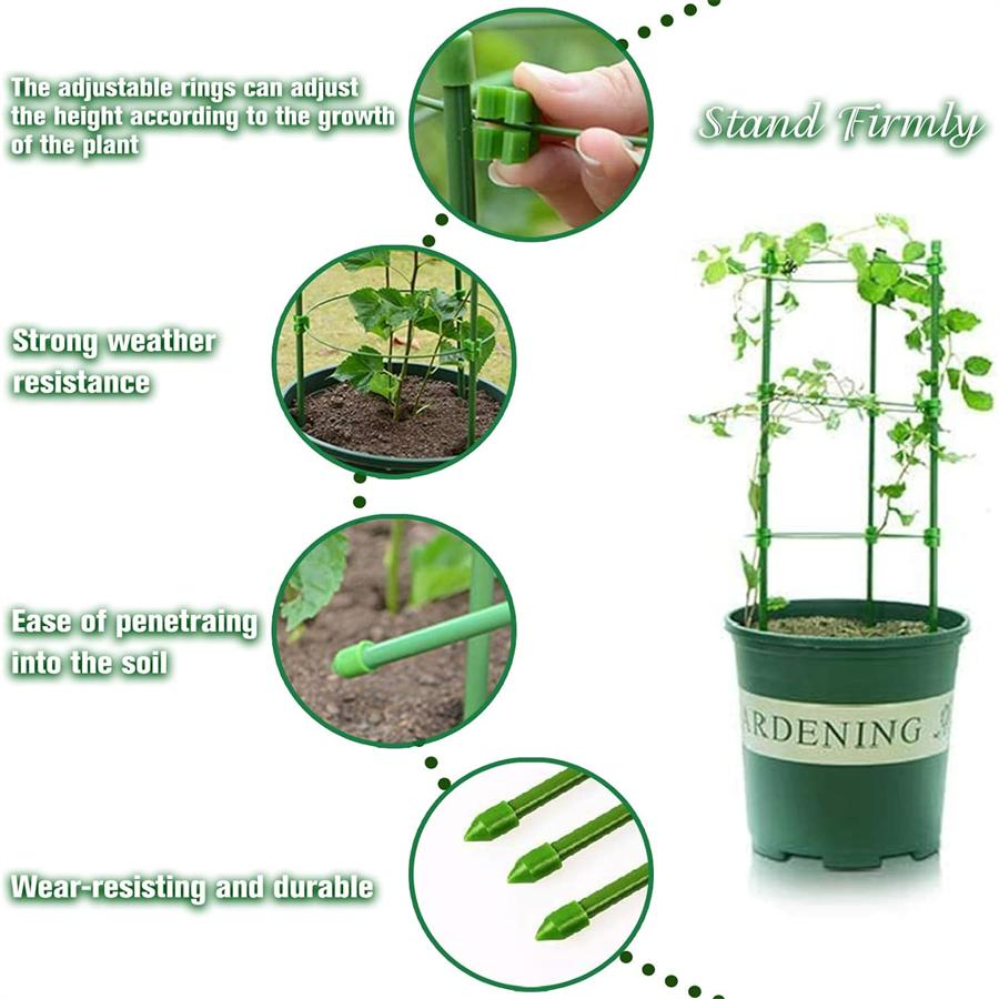 3pcs Flower Stand, Iron Ring, Flower Support, Potted Plant, Fixed Vine, Climbing Vine Stand, Horticultural Packaging, Plastic Fl