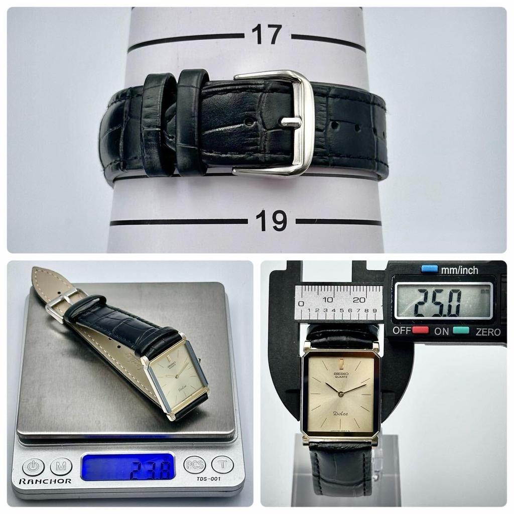 Used [Thin Octagon New Battery Operation] SEIKO/Seiko DOLCE/Dolce 7730-5020 Quartz Gold Dial Men's Watch Watch JAPAN Vintage