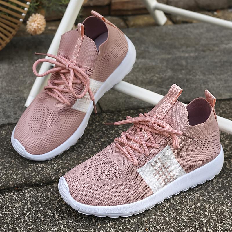 Fashion Comfortable Soft Sole Sock Sneakers Women Slip On Breathable Knitted Sneaker Shoes Woman 2025 Plus Size Non Slip Sports Shoes 43