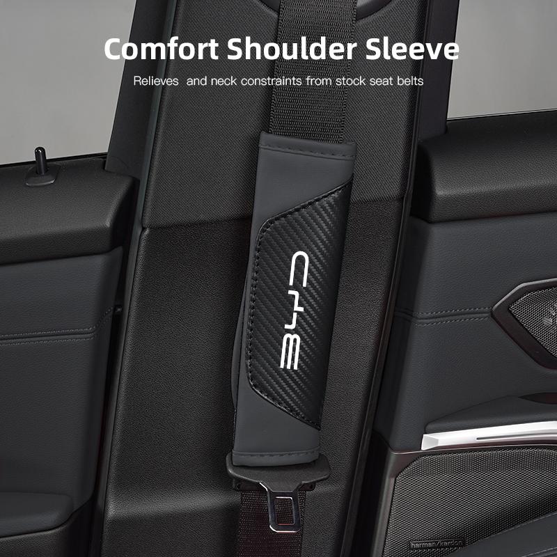 2Pcs Car Seat Belt Shoulder Covers Protective Pads For BYD Atto 3 Yuan Plus Han Tang EV F3 E6 Dmi Song F0 Qin Pro G3 I3 Ea1 Max