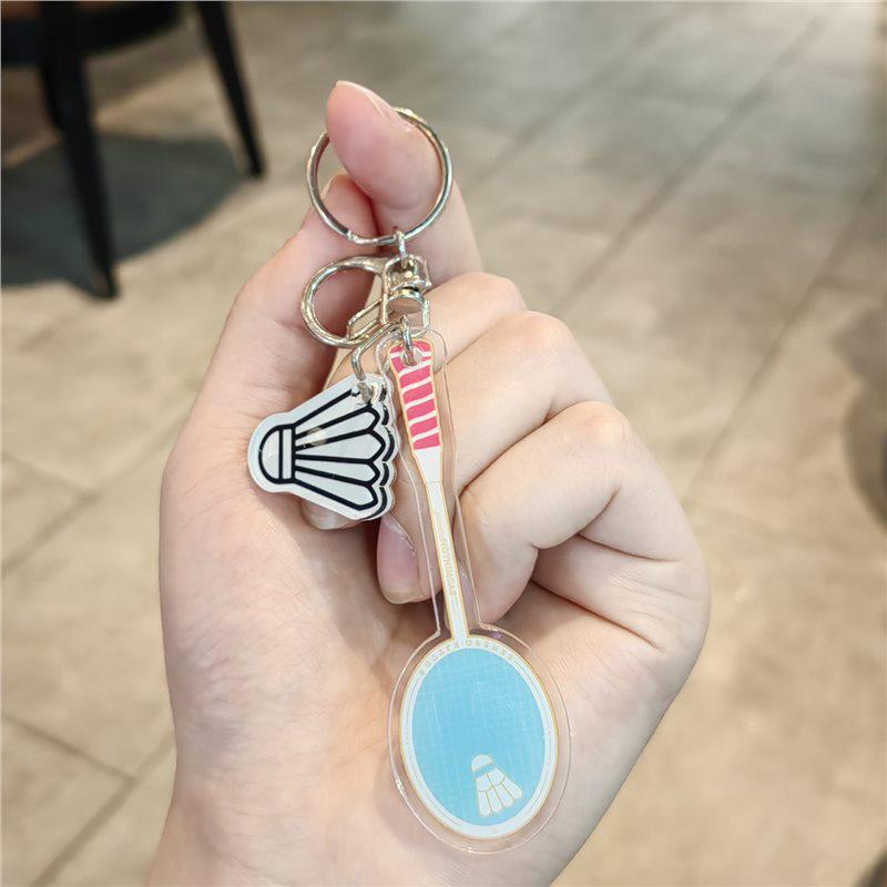 Creative Badminton Racket Keychain: Sporty Pendant & Backpack Ornament - Perfect Small Gift for Boys and Girls