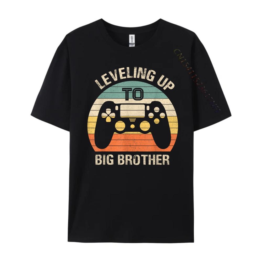 Leveling up to Big Brother 2025 funny gamer vintage kids men Funny T Shirts Men Couples Cotton T Shirt Men Tops  Tees